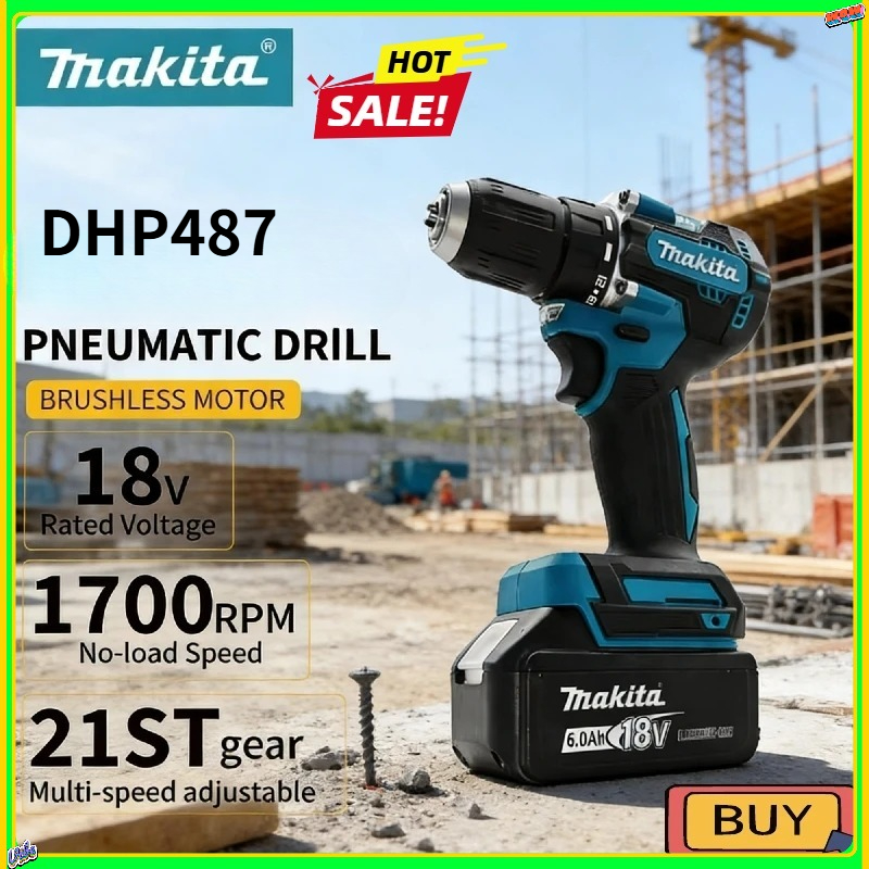 Impact Driver Cordless - Makita DHP487 LXT Brushless Impact Drill
