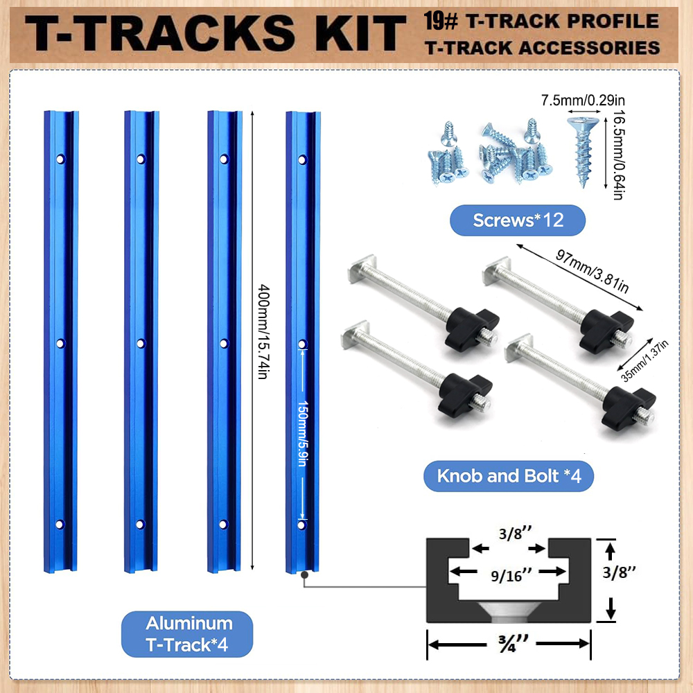Woodworking 19# T-track Kit an - Power Tools Aldi review and price