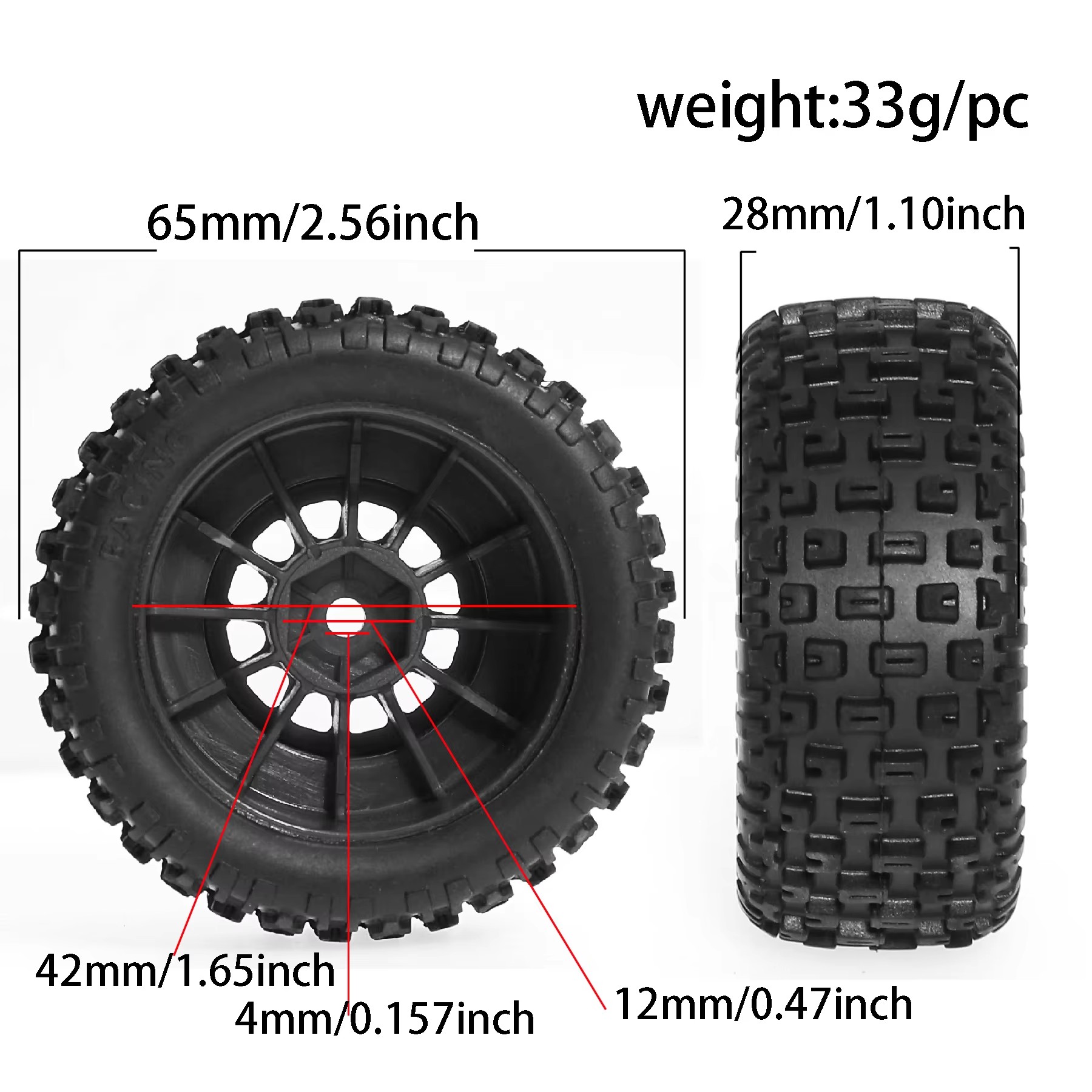Rc 4 65mm rubber tires Tyre 12 - Impact Driver Cordless review and price